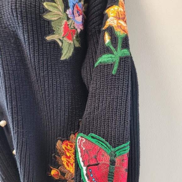 Oserjep Longline Embroidered Tiger Knit Patchwork AMAZING Cardi OS - Picture 9 of 16